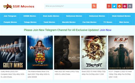 You can view and access the new Bollywood, Tamil, Hollywood as well as Punjabi movies using this website. . Ssr movies all
